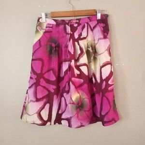 Calvin Klein Womens XS Pink Gold Flowers Swim Skirt Cover Up Adjustable